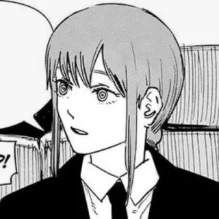 👀 Makima Chainsaw Man anime, manga, chainsaw man, makima, character, black and white telegram sticker