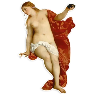 🥣 art, painting, nude, classical art, woman, artwork telegram sticker