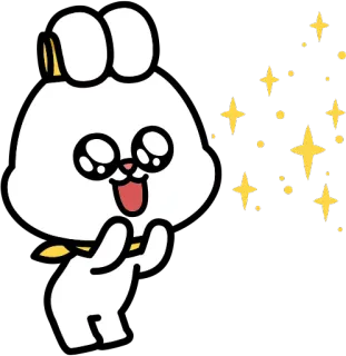 😚 cute, kawaii, bunny, stars, sparkle telegram sticker
