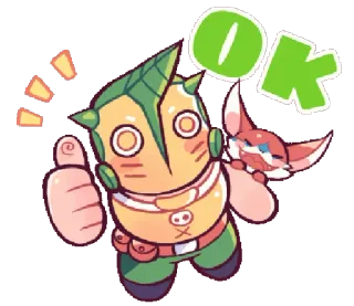 👍 OK 애니메이션, 캐릭터, 확인, 엄지 척, 여우 telegram sticker