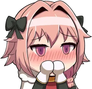 😨 Anime, Mignon, Rougir, Kawaii, Dessin animé telegram sticker