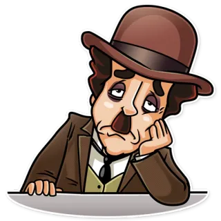 😒 Charlie Chaplin Charlie Chaplin, Comediante, Cine mudo, Actor, Clásico, Vintage whatsapp sticker