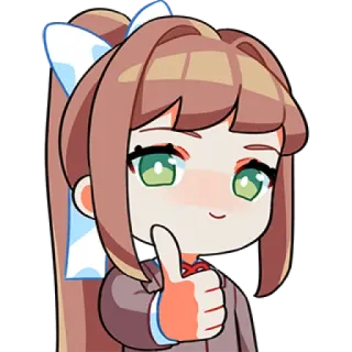 👍 Monika Doki Doki Literature Club! Monika, Garota anime, Doki Doki Literature Club, Joinha telegram sticker