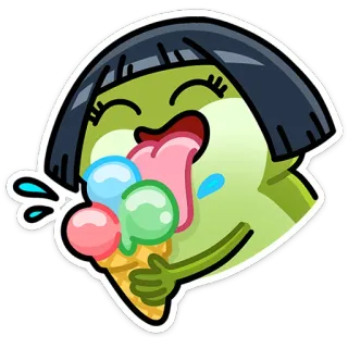 🍦 kem, đồ ăn, ngọt, tráng miệng, ăn uống, hoạt hình, ốc quế telegram sticker