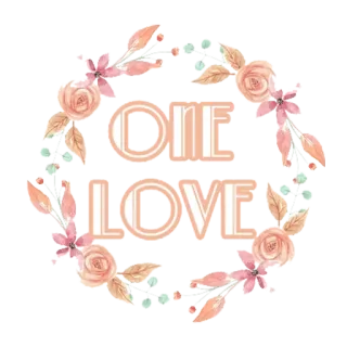 ❤️ ONE LOVE cinta, bunga, karangan bunga, satu cinta, desain bunga telegram sticker