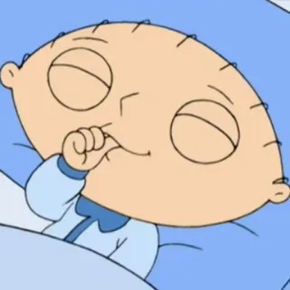 😴 Stewie Griffin Family Guy Cartoon, Baby, Schlafend, Figur telegram sticker