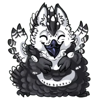 ☺️ น่ารัก, การ์ตูน, ขาวดำ, สัตว์, นกฮูก telegram sticker