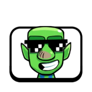 😎 cartoon, green, character, pixel glasses, goblin telegram sticker
