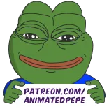 😇 Pepe the Frog PATREON.COM/ ANIMATEDPEPE meme, frog, internet meme, pepe, animated pepe telegram sticker