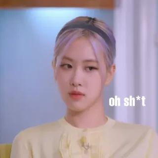 😶 oh sh*t Meme, Ausdruck, Überraschung, Rosé, Blackpink telegram sticker