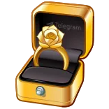 π Telegram ring, sieraad, goud, bloem, verloving, bruiloft, telegram whatsapp sticker
