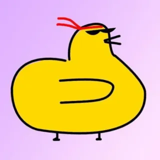 🐥 утка, мультфильм, солнцезащитные очки, птица, желтый, животное, персонаж, ниндзя telegram sticker