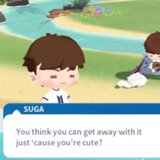 😠 Suga You think you can get away with it just 'cause you're cute? 만화, 귀여운, 말풍선, 캐릭터, 애니메이션 whatsapp sticker
