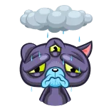 ☔️ kucing, sedih, menangis, awan, hujan, kartun, emoji telegram sticker