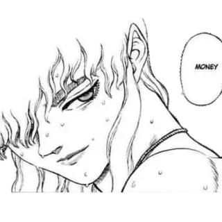 💵 Griffith Berserk MONEY Manga, Anime, Griffith, Geld, Berserk telegram sticker