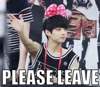 😏 PLEASE LEAVE kpop, gwiazda, wiadomość, zostaw telegram sticker