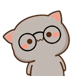 🤓 кот, очки, милый, наклейка, животное, мультфильм telegram sticker