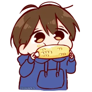 💞 @HAWKS bắp, ăn, hoạt hình, nhãn dán telegram sticker