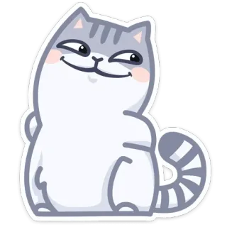 ☺️ cat, sticker, animal, cute, smirk telegram sticker