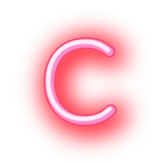 ▪ C Буква C, Алфавит, Инициал, Красный, Светящийся, Свет telegram sticker