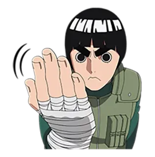 ⚡️ Rock Lee Naruto anime, martial arts, ninja, character, green vest whatsapp sticker