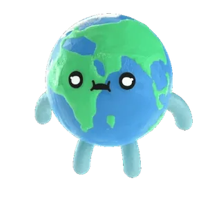 🤮 terre, planète, dessin animé, mignon, kawaii, globe telegram sticker