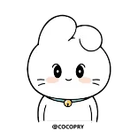 😈 兔子, 可爱, 动物, 白色, 宠物, 卡通 telegram sticker