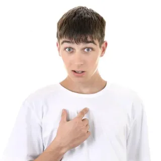 😧 man, shocked, surprised, me, pointing, person, confused, expression telegram sticker