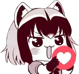 ❤️ anime, kawaii, cute, cartoon, heart, expression, sticker telegram sticker