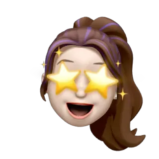 🦋 Frau, Emoji, Stern, Cartoon, Gesicht, glücklich telegram sticker