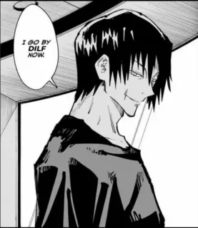 🔳 I GO BY DILF NOW. Manga, Anime, Hombre, Expresión, Blanco y negro telegram sticker