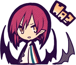 😡 HA? anime, demon, question, cartoon, sticker telegram sticker
