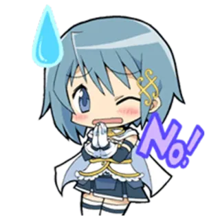 😓 No! Anime, Personaggio, Carino, Kawaii, Preoccupato, Chibi telegram sticker