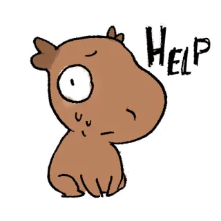 🚓 HELP Hoạt hình, Sờn, Cứu giúp, Buồn, Cô đơn telegram sticker