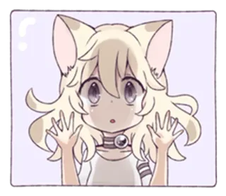 😳 Anime, Garota gato, Fofo, Kawaii, Mangá, Personagem, Ilustração telegram sticker