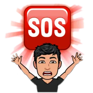 😱 SOS sos, help, panic, cartoon, distress telegram sticker