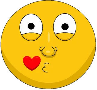 😘 emoji, kiss, heart, love, yellow, face telegram sticker