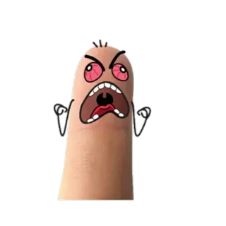 👋 finger, cartoon, anger, funny, expression whatsapp sticker