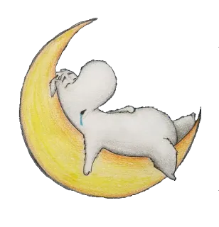 😴 Moomin moomin, kartun, bulan, imut, sedih, menangis whatsapp sticker