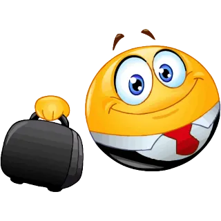 😎 Emoji, Biene, Business, Krawatte, Aktentasche telegram sticker