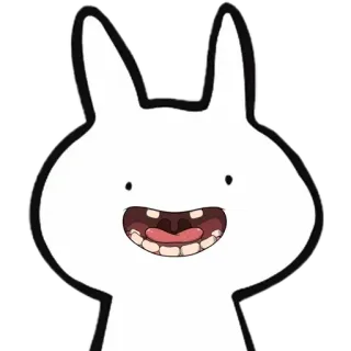 😃 cartone animato, coniglio, animale, bianco, divertente, coniglio, personaggio telegram sticker