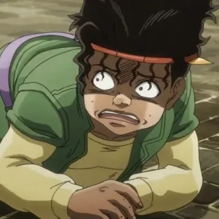 💚 Muhammad Avdol JoJo's Bizarre Adventure Anime, Jojo, Muhammad Avdol, Wütend, Charakter, Jojos bizarre Abenteuer telegram sticker