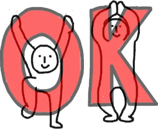 👌 OK OK, Zustimmung, Einverständnis, Positiv, Cartoon, Strichmännchen whatsapp sticker