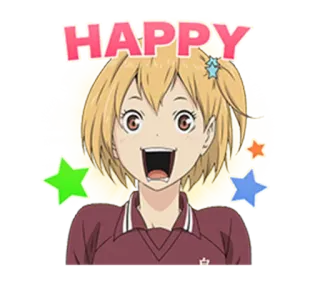 😃 HAPPY 幸せ, アニメ, 漫画, 感情, 喜び telegram sticker