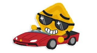 🏎 emoji, sunglasses, car, cool, driving telegram sticker