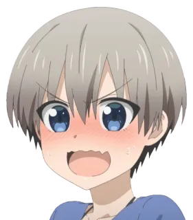 ☺️ Uzaki Hana Uzaki-chan Wants to Hang Out! Аниме, Uzaki-chan Wants to Hang Out!, Узаки Хана, милый, выражение лица, фанарт telegram sticker