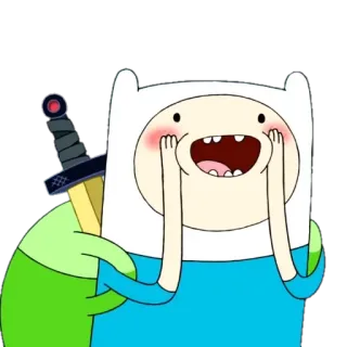 😃 Finn Adventure Time Cartoon, Adventure Time, Finn, Schwert, Fröhlich telegram sticker