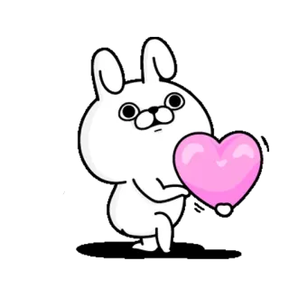 ❤️ うさぎ, ハート, かわいい, 動物, 愛, マンガ telegram sticker