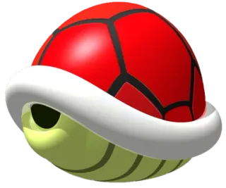 🔴 shell, video game, red, cartoon, mario kart telegram sticker