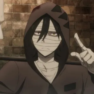 🦇 Isaac Foster Angels of Death Anime, Manga, Isaac Foster, Angels of Death, Zack, Hoodie, Perban telegram sticker